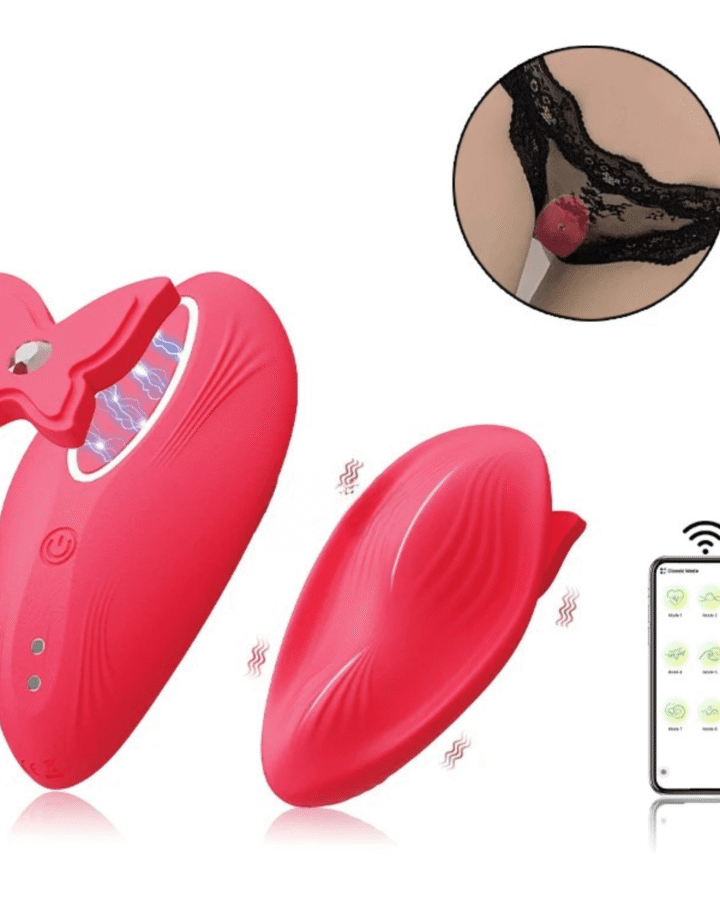 2-in-1 Butterfly Clip Long Distance Panty Vibrator (App Controlled)