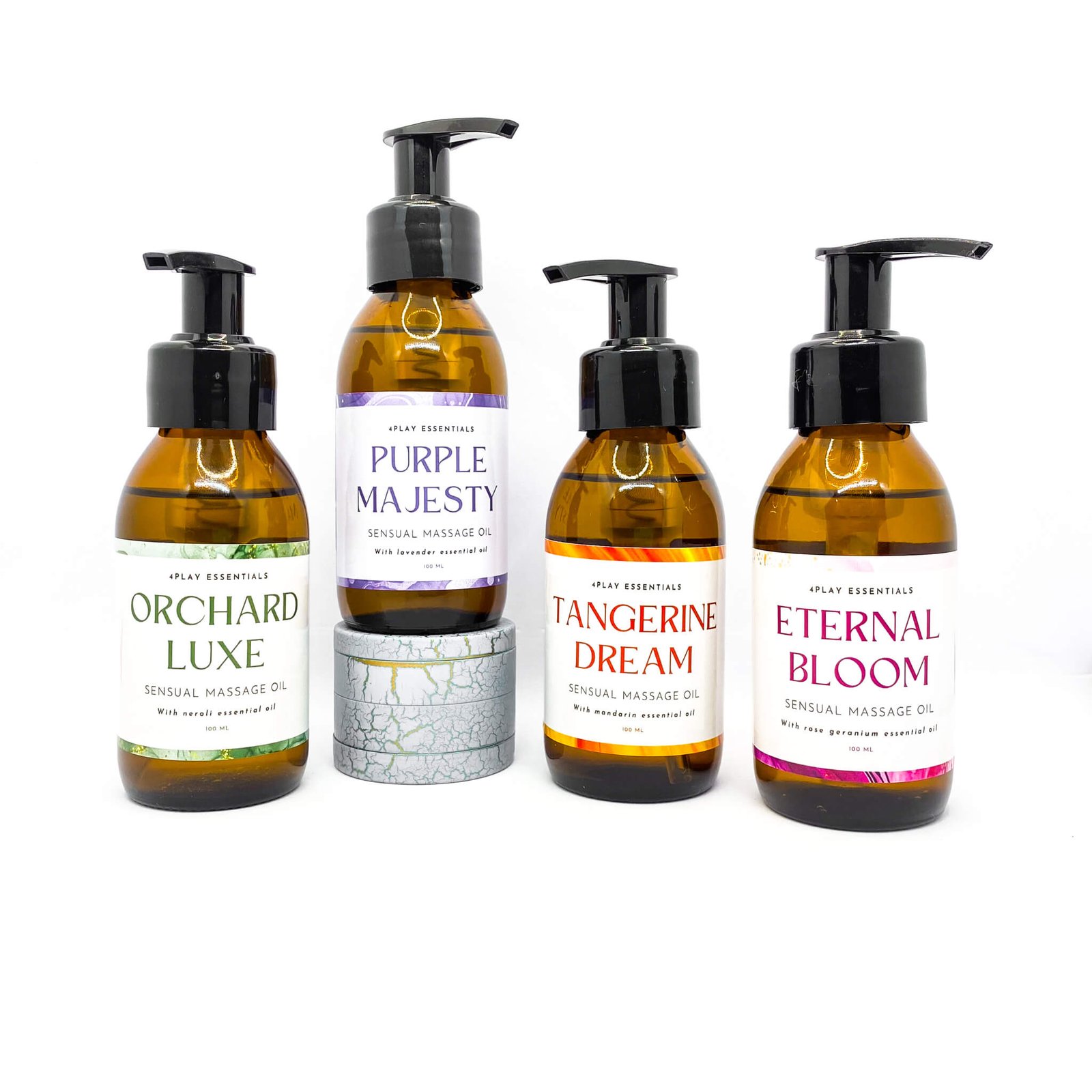 4Play Sensual Massage Oil 100ml - Rose Geranium