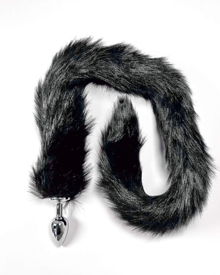 70cm Extra Long Tail With Metal Butt Plug (Black)