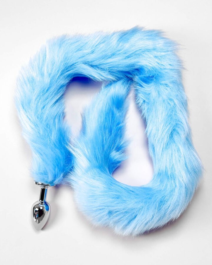 70cm Extra Long Tail With Metal Butt Plug (Blue)