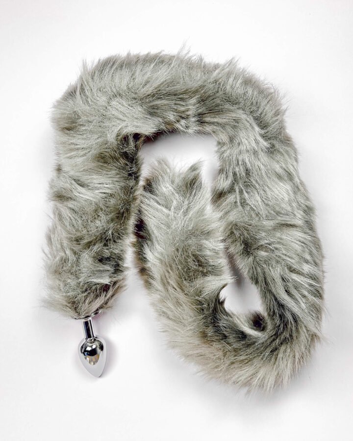 70cm Extra Long Tail With Metal Butt Plug (Grey)
