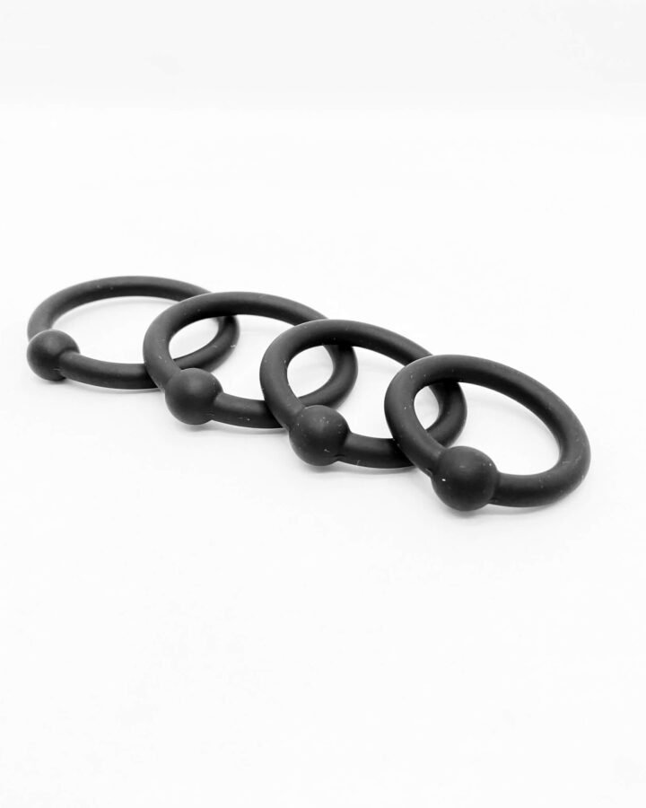 Beaded Silicone Cock Ring Set (4pcs)