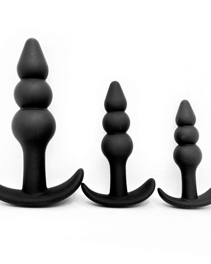Beaded Delight Silicone Butt Plug Set (3pcs)
