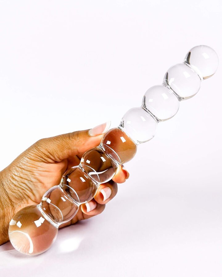 Beaded Glass Massage Dildo (21cm/8.2Inch)