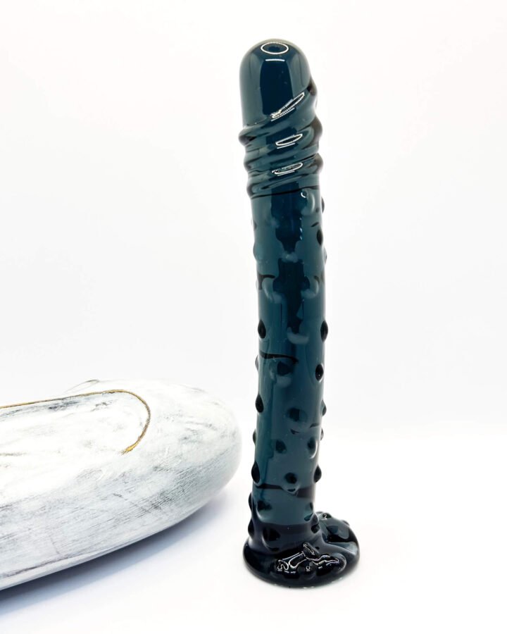 Gladiolus Curved and Dotted Glass Dildo