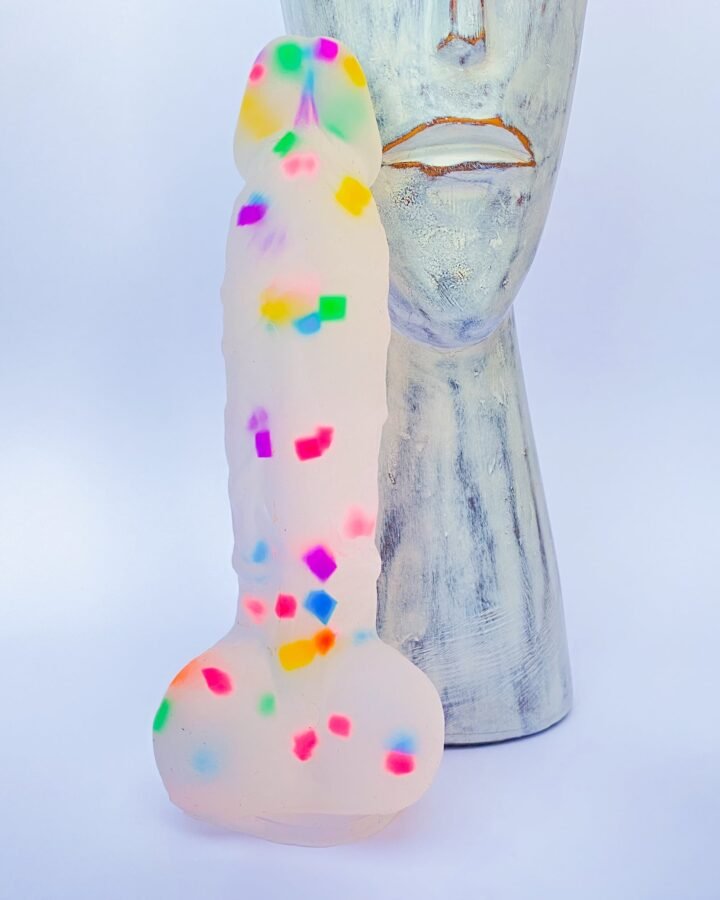Colorful Confetti Silicone Dildo with Suction Cup (16cm/6.3 inches)