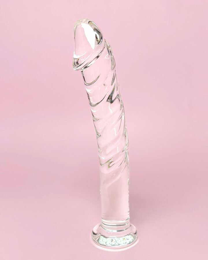 Curved Glass Dildo with Veins (18cm/7Inch)