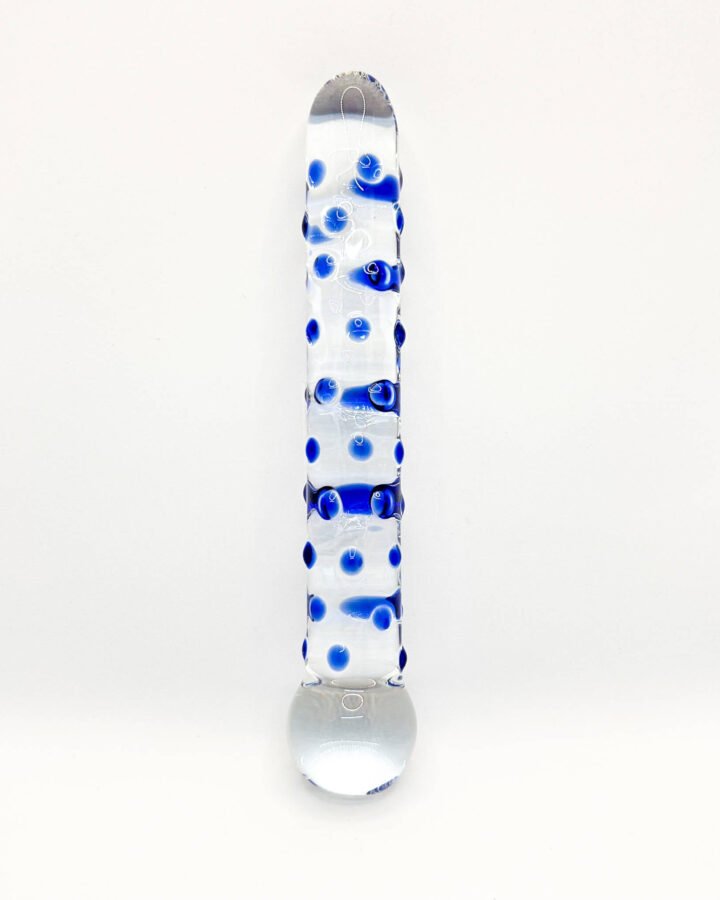 Dotted Texture Glass Dildo Massager