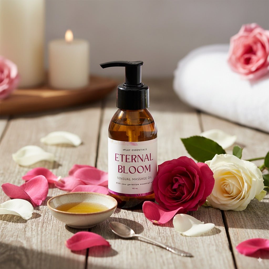 4Play Sensual Massage Oil 100ml - Rose Geranium