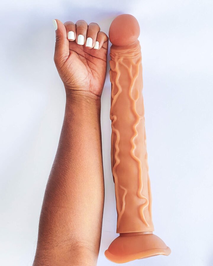 Mandingo Extra Long Dildo with Suction Cup - 35 cm/13.8 inches