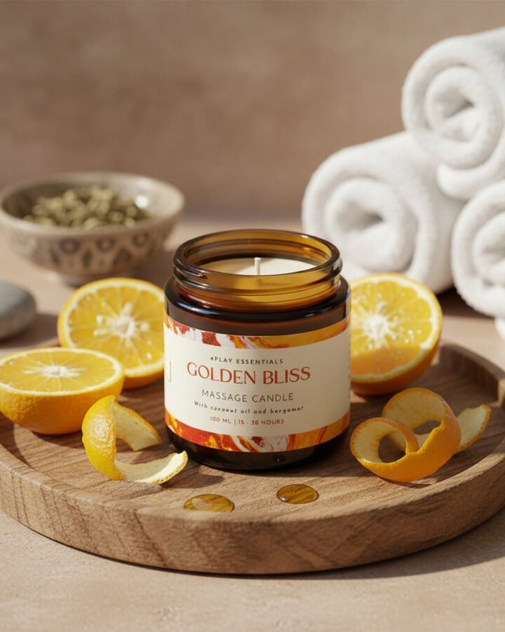 4Play Soy Wax Massage Candle 100ml - Golden Bliss