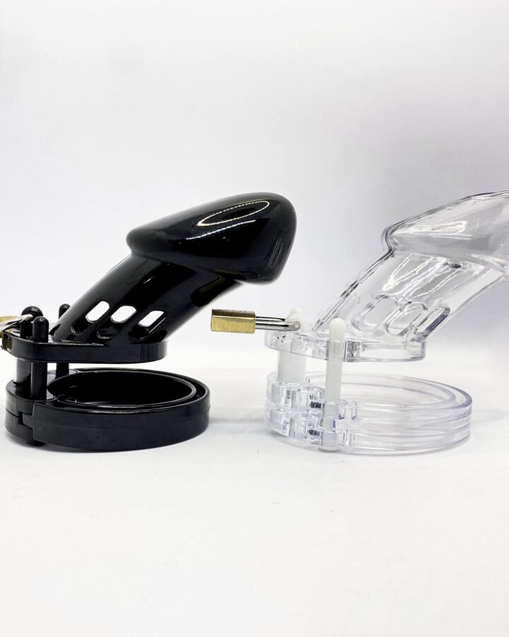 Plastic Male Chastity Cage with 5 Rings