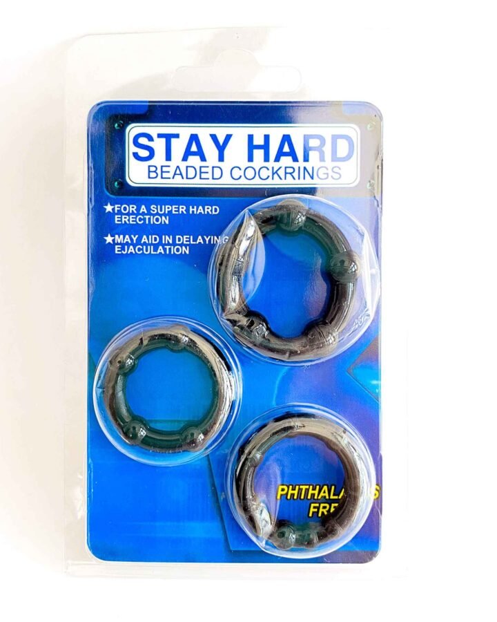 Stay Hard Delayed Ejaculation Cock Ring Set - 3 Pieces