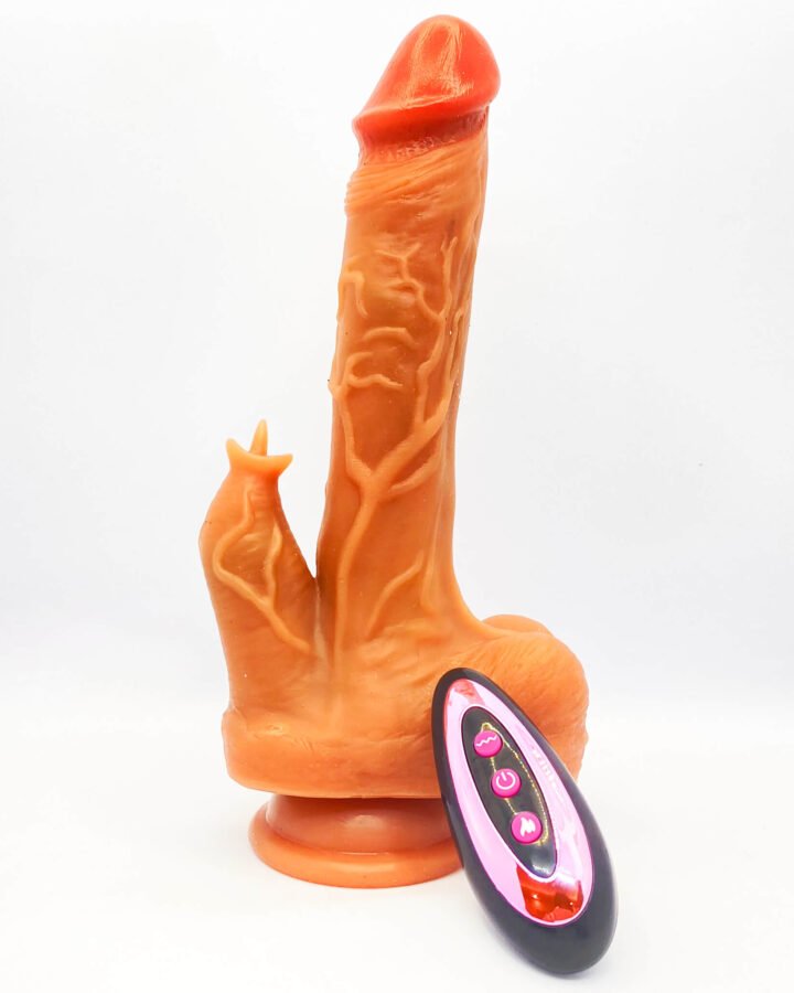 Realistic Heated Silicone Thrusting Dildo Vibrator (8.7 inch/22 cm)