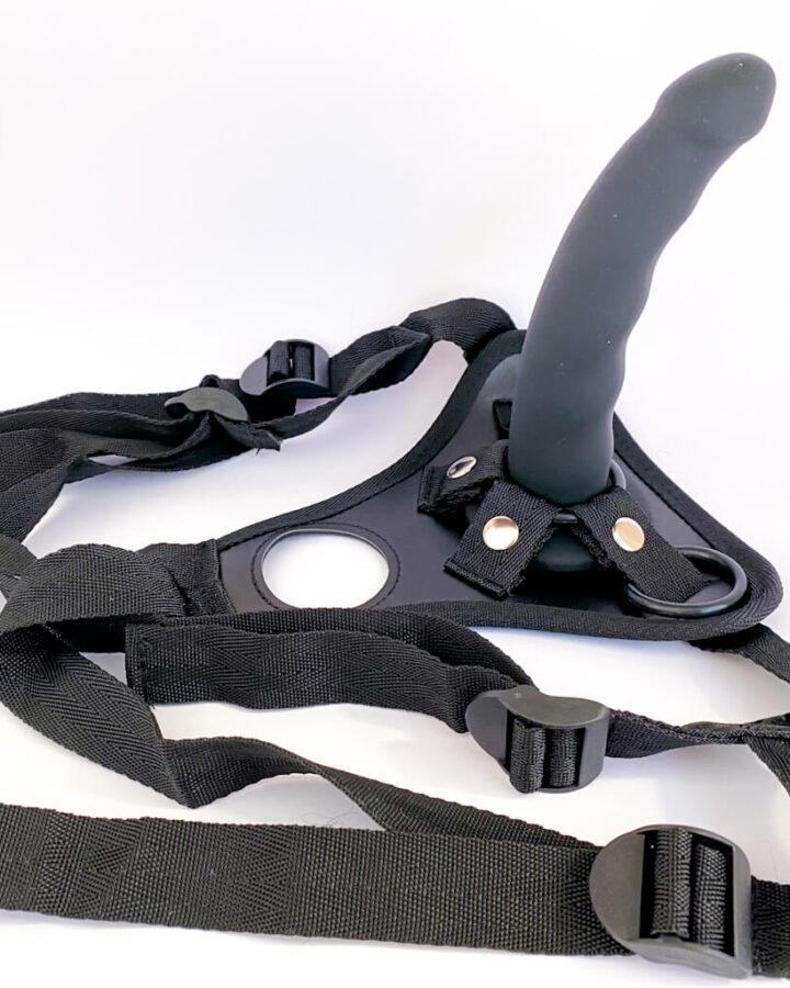 Single Strap-On Silicone Curved Dildo