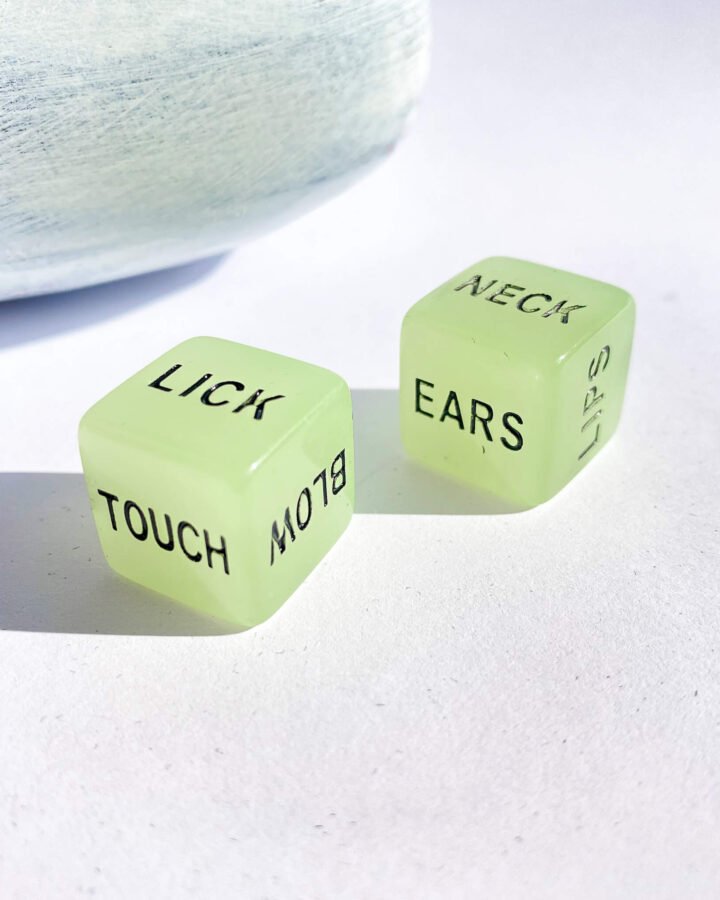 Glow in the Dark Action Body Part Sex Dice (2pcs)