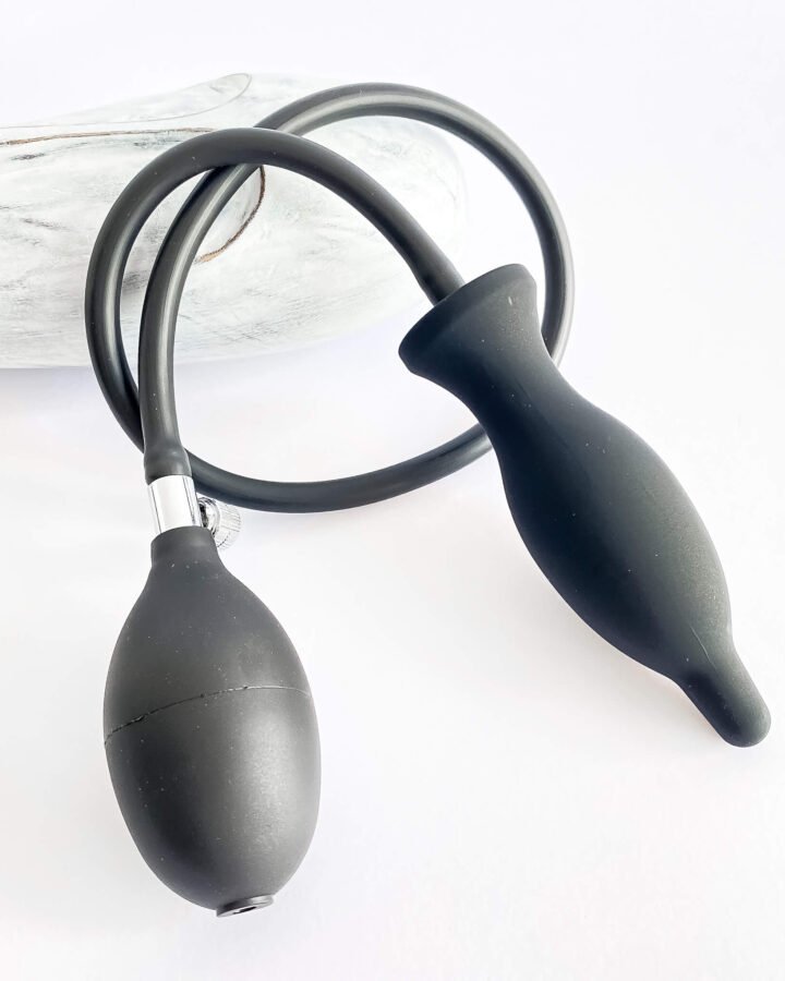Black Inflatable Anal Butt Plug