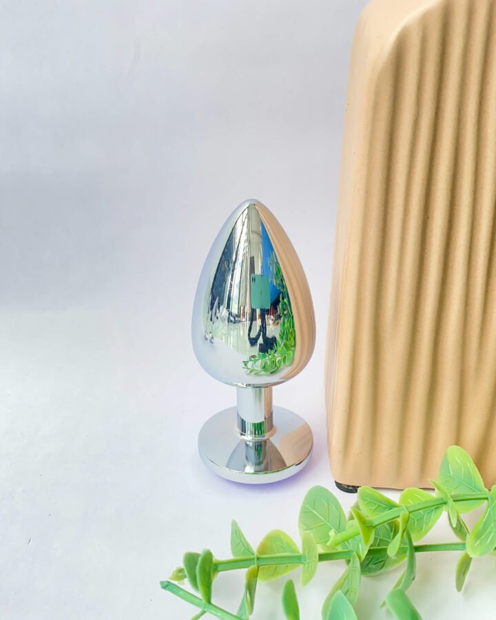 Jewelled Metal Butt Plug - 3.5 cm