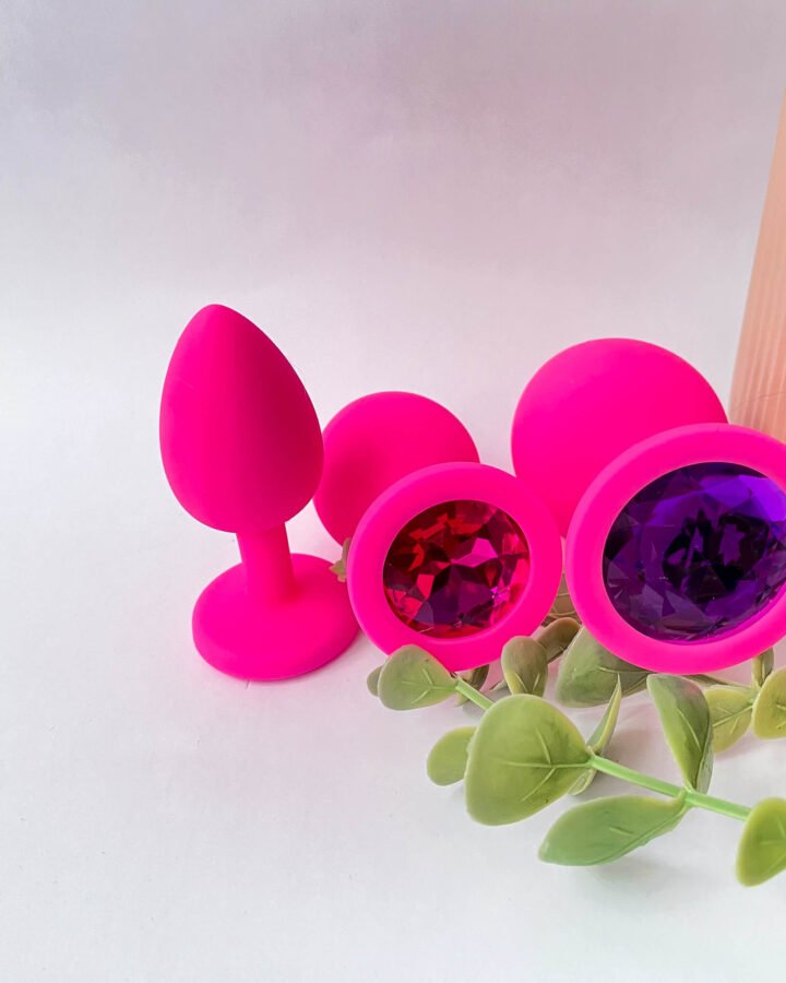 Pink Silicone Butt Plugs Set