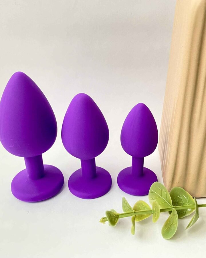 Purple Silicone Butt Plugs Set (3pcs)