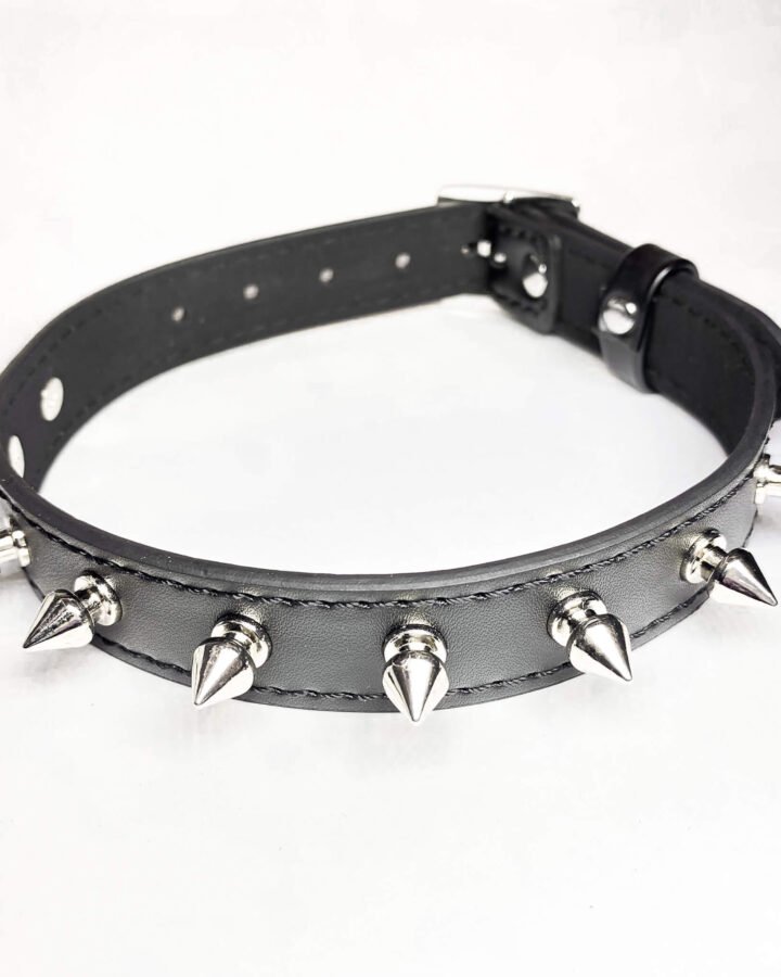 Leather Spiked Collar