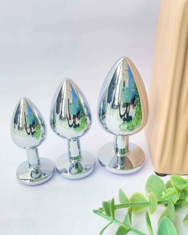 Diamond Metal Anal Butt Plugs 3 Piece Set