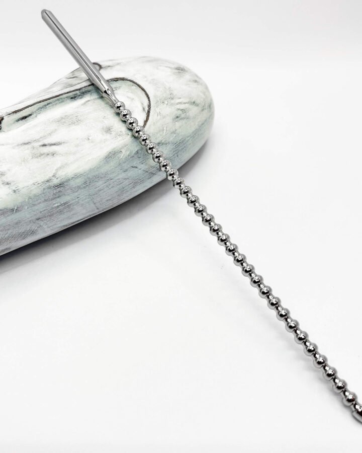 Double Ended Metal Ribbed Urethral Sounding Rod