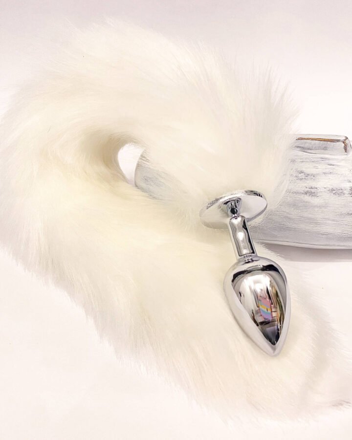 White Fox Tail Anal Butt Plug